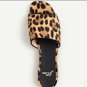 ABBIE SLIDE SANDALS IN LEOPARD CALF HAIR Women’s US size 8